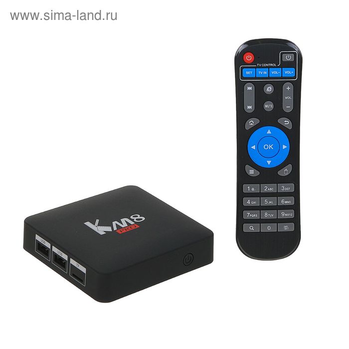 Приставка Смарт ТВ INVIN KM8 PRO, Android, 4K, Wi-Fi, HDMI-кабель, черная - Фото 1