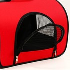 Сумка - переноска для животных, 40×25×28 см, 2 входа, красная - Фото 5