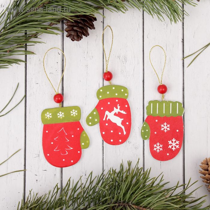 Елочная игрушка «Варежка», МИКС - Фото 1