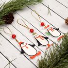 Ёлочная игрушка «Пингвинчики в шапочках», односторонняя, МИКС - Фото 2