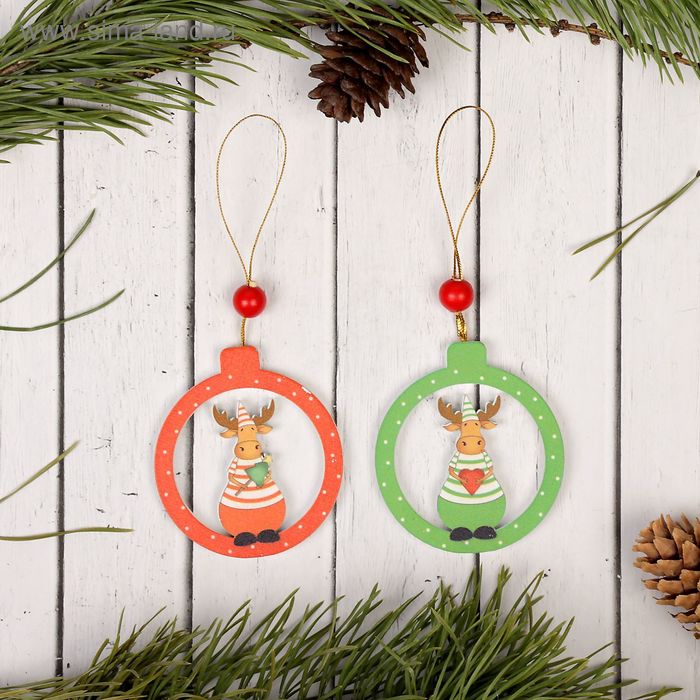 Подвеска новогодняя «Рудольф с подарком», МИКС - Фото 1
