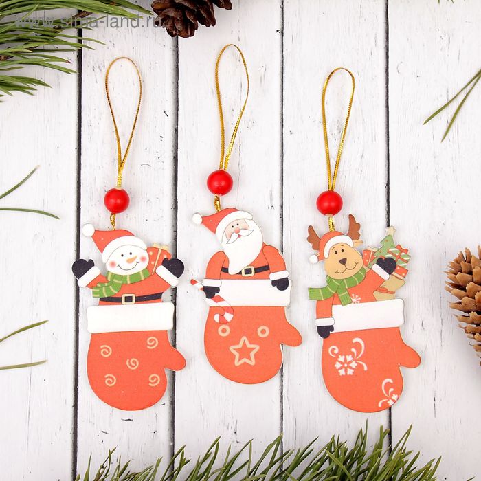 Елочная игрушка «Варежка с сюрпризом», односторонняя, МИКС - Фото 1