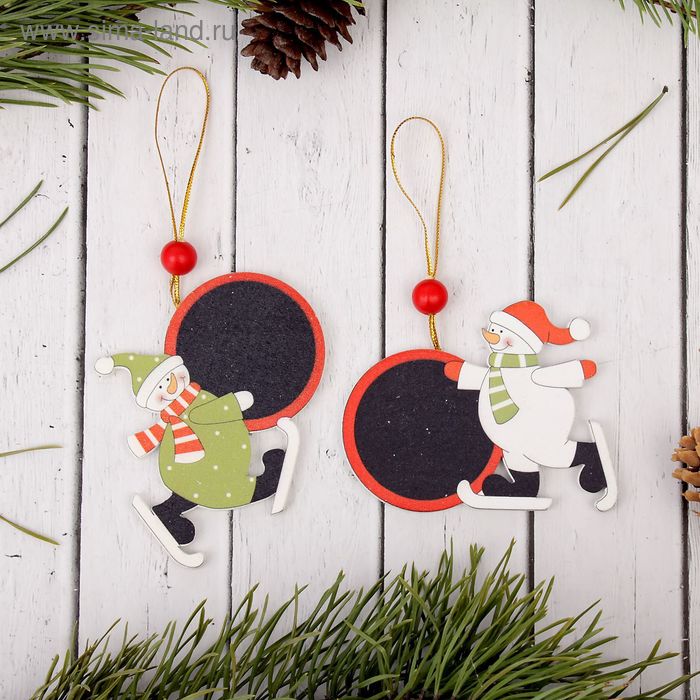 Елочная игрушка «Шарик с пожеланиями» с досочкой для пожеланий, под мел, МИКС - Фото 1