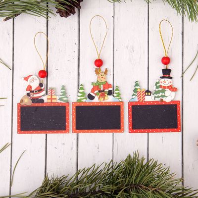 Елочная игрушка «Помощники» с досочкой для пожеланий, под мел, МИКС, односторонняя