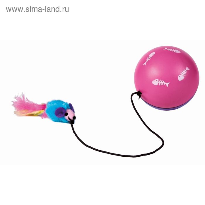 Игрушка для кошки Trixie "Мяч с мышкой", ф 9 см - Фото 1