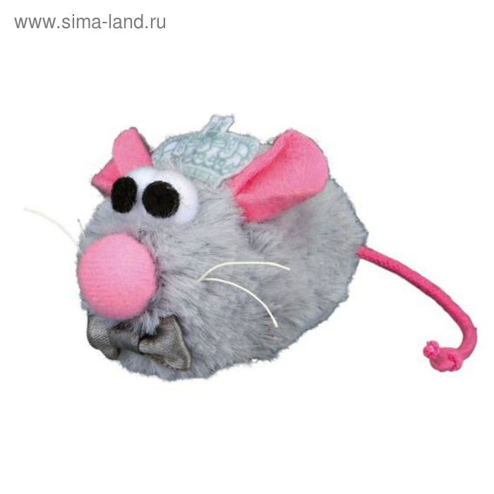 Игрушка для кошки Trixie "Мышь-жених Prince", 5 см, плюш, серый - Фото 1