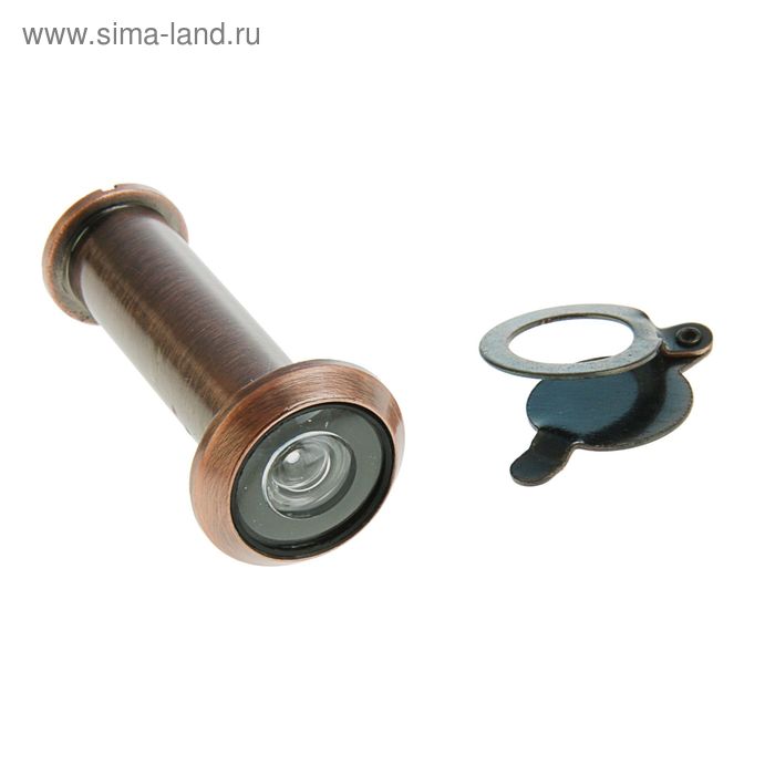Глазок дверной, тип 1, L= 50-75 мм, d=14 мм, со шторкой, цвет бронза - Фото 1