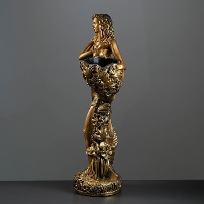 Фигура с кашпо «Лесная фея», 1 л, 36×85×23 см, гипсовая, цвет бронзовый