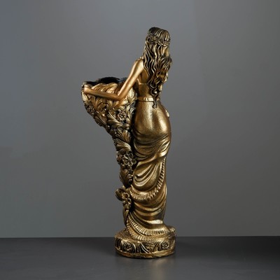 Фигура с кашпо «Лесная фея», 1 л, 36×85×23 см, гипсовая, цвет бронзовый