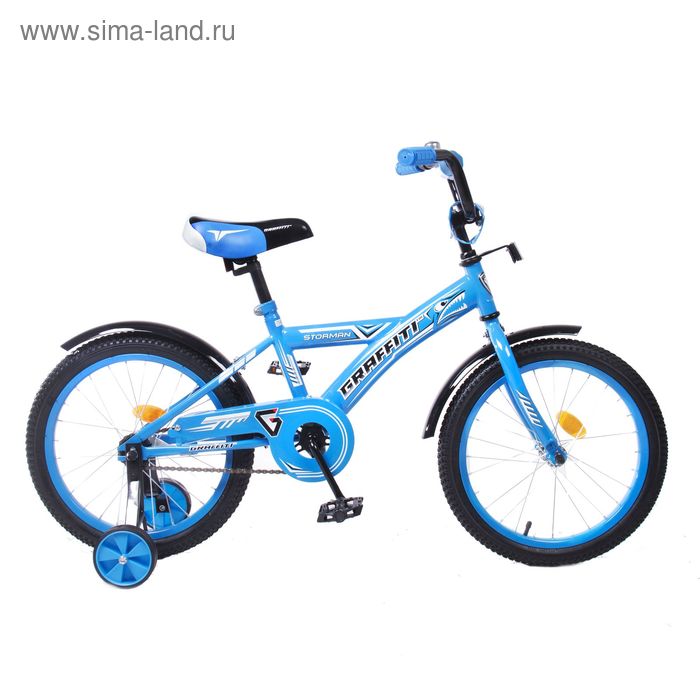 Велосипед 18" Graffiti Storman RUS, цвет синий - Фото 1