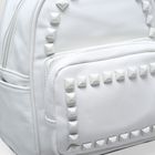 Рюкзак молодёжный на молнии, 1 отдел, 3 наружных кармана, цвет белый - Фото 4