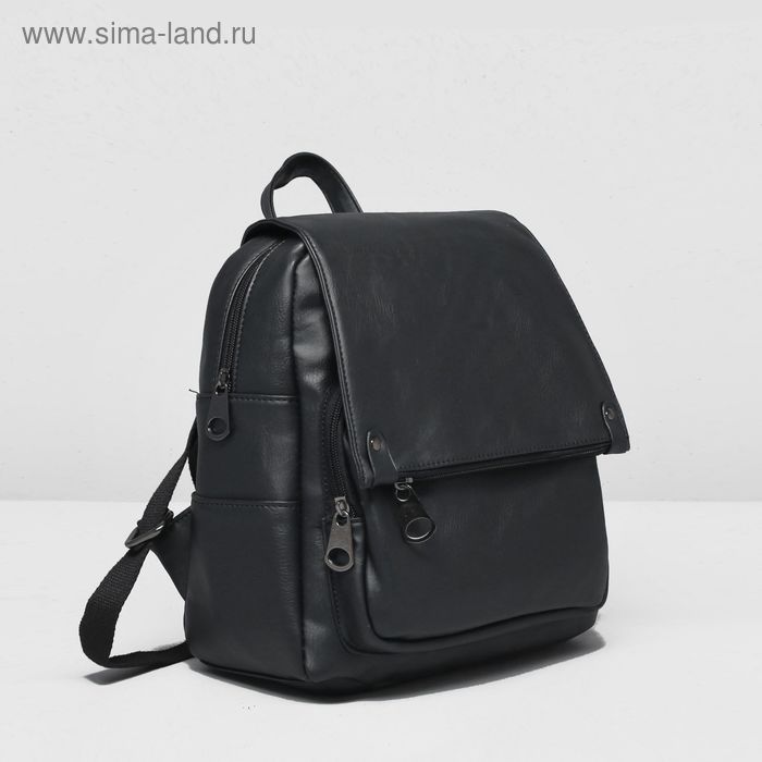 Рюкзак на молнии, 1 отдел, 4 наружных кармана, цвет чёрный - Фото 1