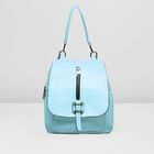 Рюкзак-сумка на молнии, 2 отдела, 2 наружный кармана, цвет голубой - Фото 1
