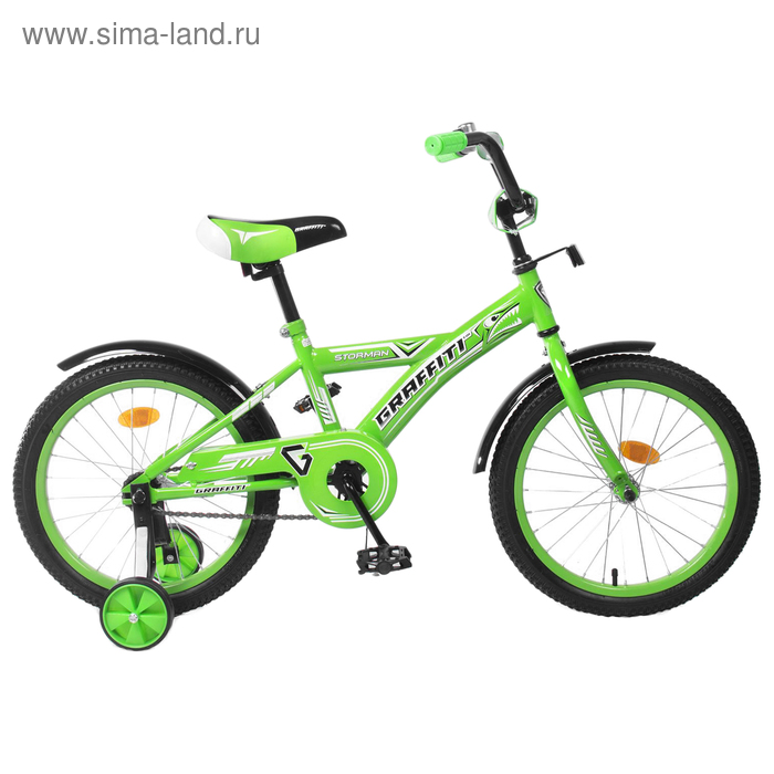 Велосипед 18" Graffiti Storman RUS, цвет зелёный - Фото 1