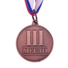 Медаль призовая 066 диам 3,5 см. 3 место. Цвет бронз. С лентой - фото 8323958