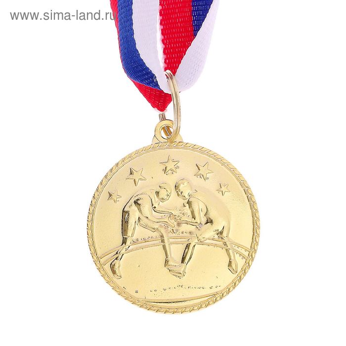 Медаль тематическая «Вольная борьба», золото, d=3,5 см - Фото 1