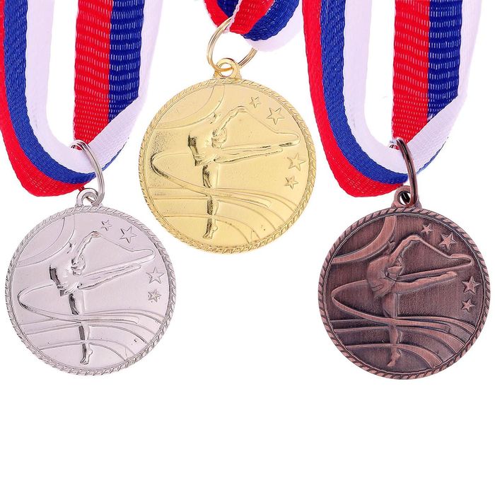 Медаль тематическая «Гимнастика», золото, d=3,5 см - фото 1906860132