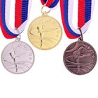 Медаль тематическая «Гимнастика», серебро, d=3,5 см - фото 297897583