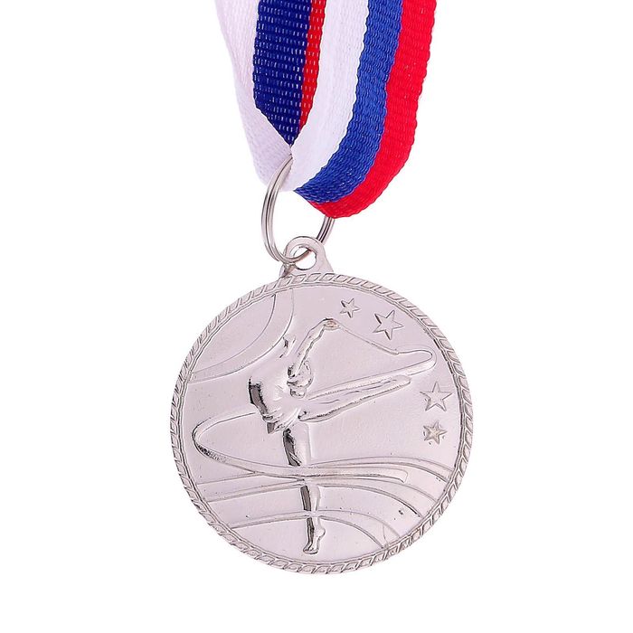 Медаль тематическая «Гимнастика», серебро, d=3,5 см - фото 1906860138