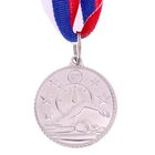 Медаль тематическая «Плавание», серебро, d=3,5 см - фото 8323984