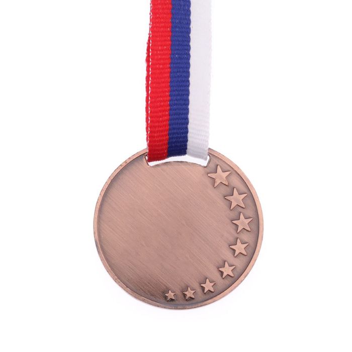 Медаль призовая 064 диам 4 см. 3 место. Цвет бронз. С лентой - фото 1906860165