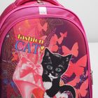 Рюкзак школьный на молнии, светоотражающий, 3 отдела, 2 наружных кармана, цвет розовый - Фото 4