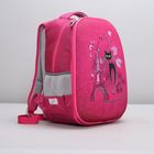 Рюкзак школьный на молнии, светоотражающий, 2 отдела, 2 наружных кармана, цвет розовый - Фото 2