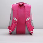 Рюкзак школьный на молнии, светоотражающий, 2 отдела, 2 наружных кармана, цвет розовый - Фото 3