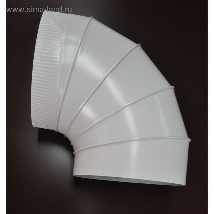 Отвод (поворот 90°) для дымохода и вентиляции, 0,5 , d=130 (мм), с покрытием,  оцинкованная сталь - Фото 1