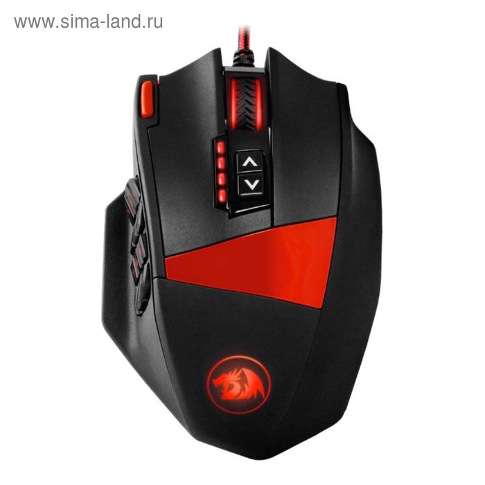 Мышь Redragon Foxbat, игровая, проводная, лазерная, 16400 dpi, 19 кнопок,USB,черно-красная - Фото 1