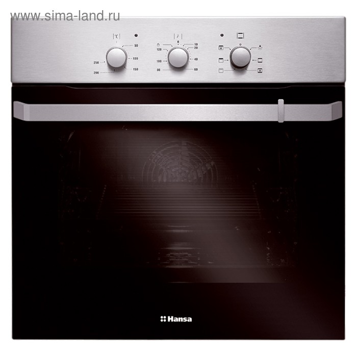 Духовой шкаф Hansa BOEI 68162, электрический, 65 л, 8 режимов, функция гриля, серебристый - Фото 1