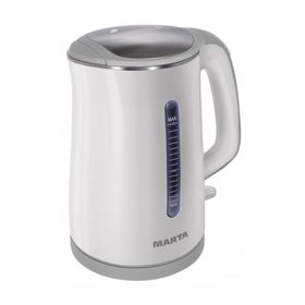 Чайник электрический Marta MT-1065, пластик, 1.7 л, 1700 Вт, белый