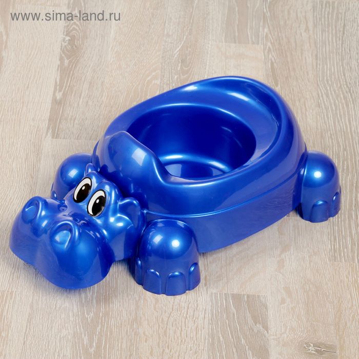 Горшок-игрушка «Бегемотик», цвет синий перламутровый - Фото 1