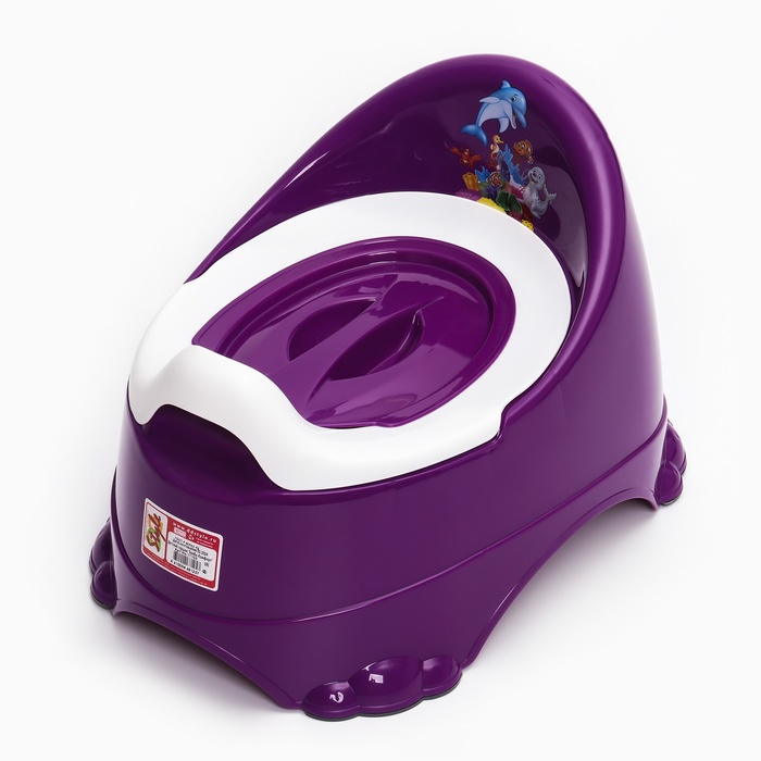 Горшок детский антискользящий «Бэйби-Комфорт» с крышкой, съёмная чаша, фиолетовый - Фото 1