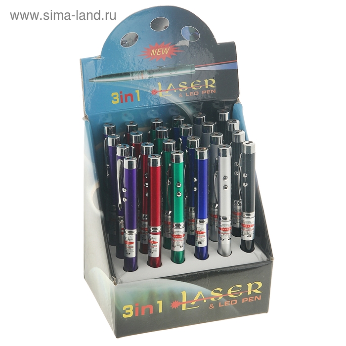 Ручка-фонарик лазер, цвета МИКС - Фото 1