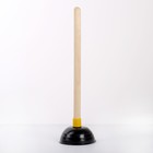 Вантуз с длинной ручкой, d=13 см, h=40 см, деревянная рукоять, цвет МИКС - Фото 1