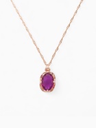 Гарнитур 3 предмета: серьги, кулон, кольцо безразмерное «Эдель» классик, цвет фиол в золоте, 45 см - Фото 3