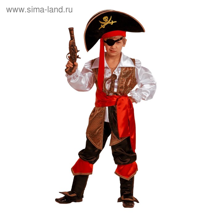 Карнавальный костюм «Капитан Флинт», текстиль, размер 28, рост 110 см - Фото 1