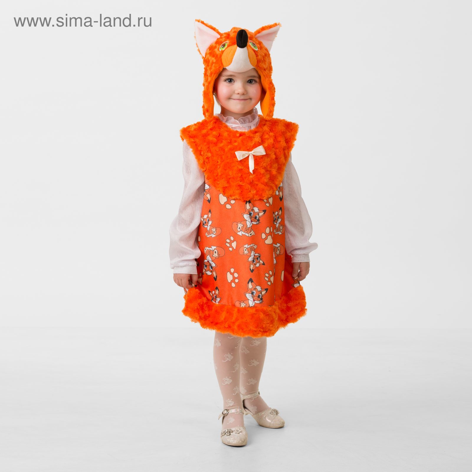 Карнавальный костюм «Лисичка Лиля», (маска, сарафан), размер 28, рост ...