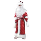 Карнавальный костюм «Дед Мороз», плюш, пальто, рукавицы, шапка, р. 32, рост 128 см - фото 8554360
