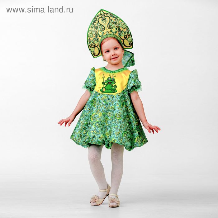 Карнавальный костюм «Царевна-лягушка», сатин, принт, размер 30, рост 116 см - Фото 1
