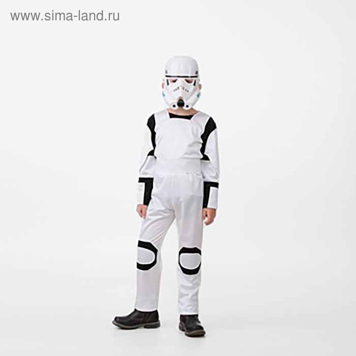 Карнавальный костюм «Белый робот», (рубашка, брюки, пояс, маска), размер 34, рост 128 см - Фото 1