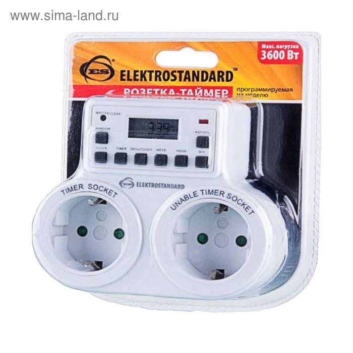 Розетка-таймер Elektrostandard TMH-E-5 ES, электронная, 10 программ, IP20 - Фото 1