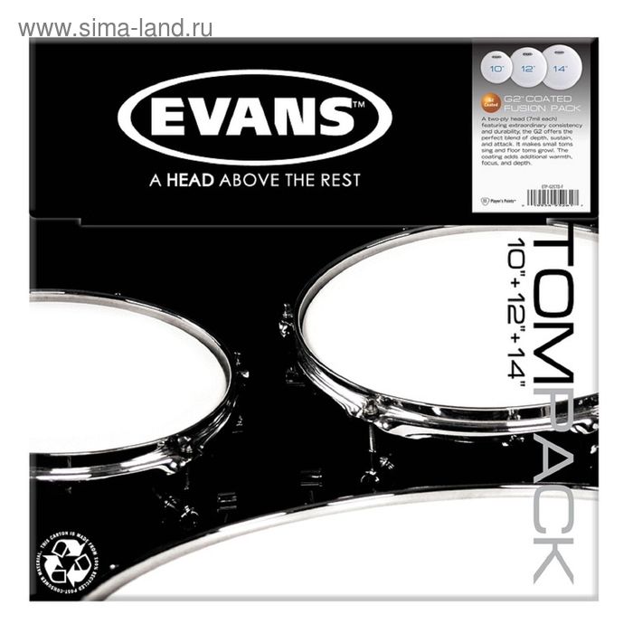 Набор пластика для том барабана  Evans ETP-G2CTD-F G2 Coated Fusion 10"/12"/14" - Фото 1