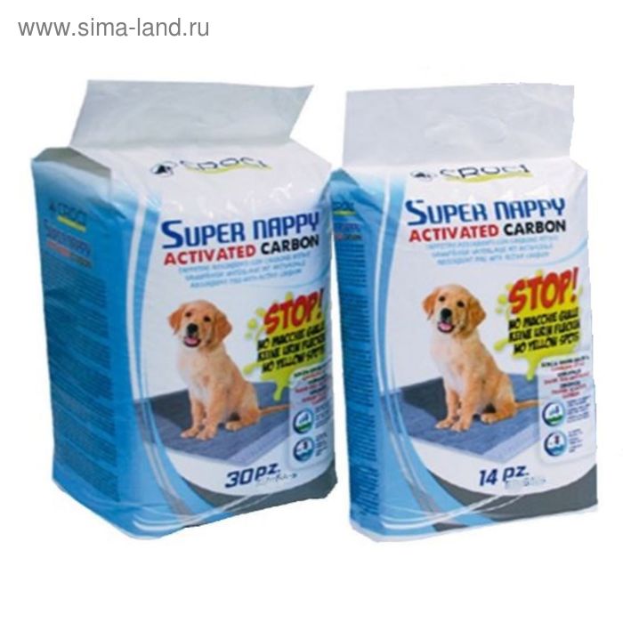 Пелёнка гигиеническая для собак Super Nappy Activ.Carbon, 84x57 см, 14 шт. - Фото 1