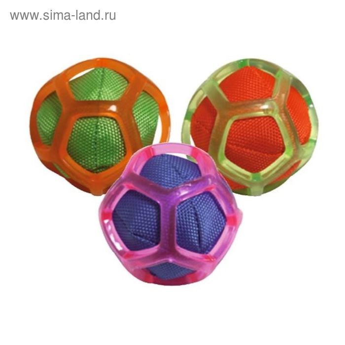 Игрушка для собак "Blasting Мяч в сетке", со звук., диам.8 см, термопласт.резина, цвет в ассорт.   2 - Фото 1