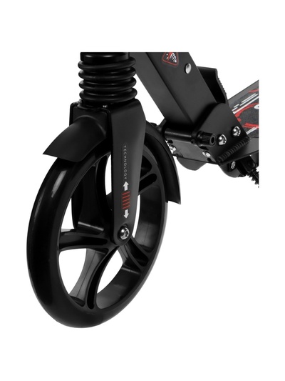 Самокат городской GRAFFITI Technology 200, складной, колёса PU 200 мм, ABEC 7, амортизатор задний, чёрный