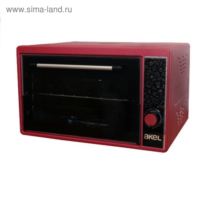 Мини-печь Akel AF-371, объем 40 л, красный - Фото 1