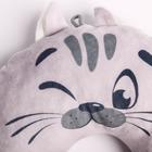 Подушка дорожная детская для путешествий «Котенок», рогалик, цвет серый - Фото 2