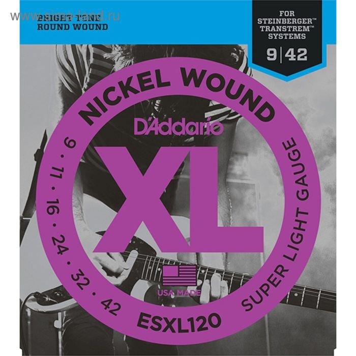 Струны для электрогитары D'Addario ESXL120 Steinberger Nickel Wound - Фото 1